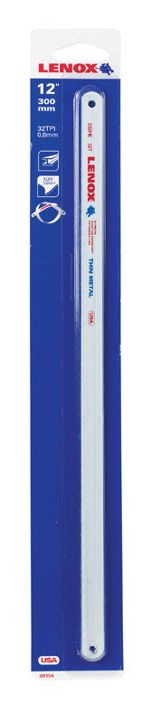 Emery Jensen 12-inch hacksaw blade with 32 TPI, designed for cutting metal, shown with a close-up of the blade.