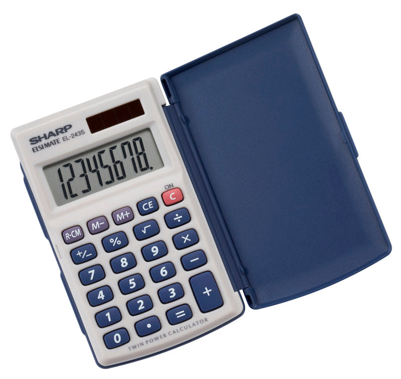 Emery Jensen CALCULTR 1130 8DGT LCD handheld calculator with large display and numeric keypad for quick calculations.