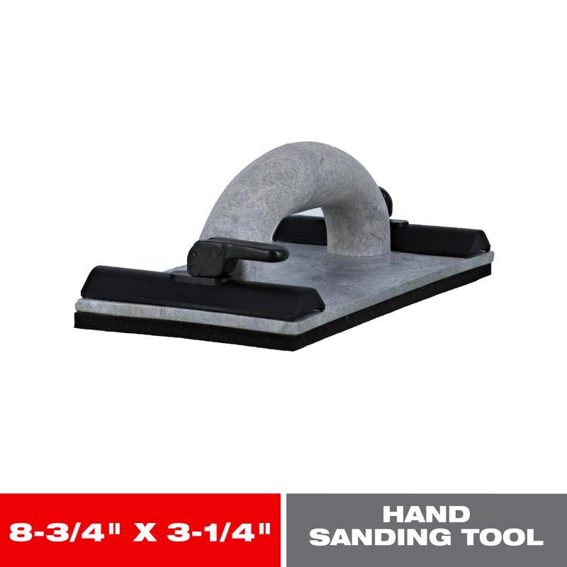 Emery Jensen 1/3 sheet sander hand sanding accessories with 7x3-2/3-inch abrasive pads for woodworking projects.