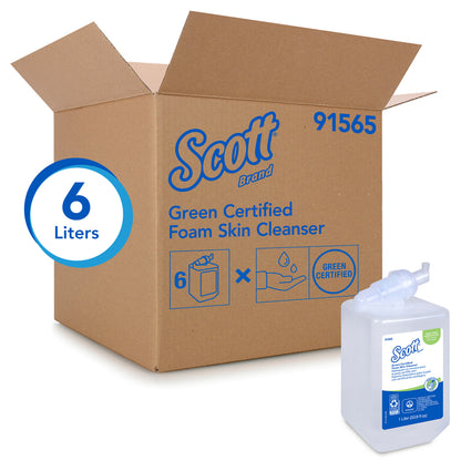 Six bottles of Emery Jensen Scott Skin Cleanser 1L hand soap for commercial use, displayed in a pack.