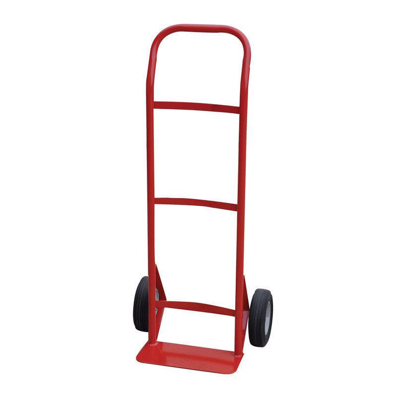 Emery Jensen hand truck capable of lifting 600 lbs, with sturdy metal frame and ergonomic handle for heavy-duty transportation.