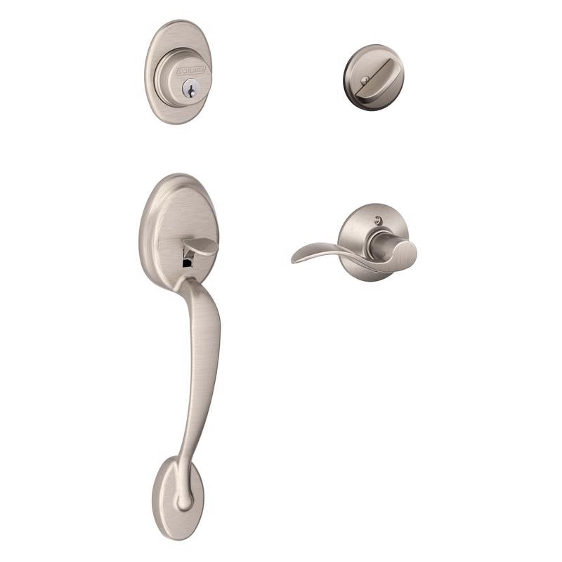 Emery Jensen handle set with a sleek silver finish, featuring a modern design ideal for interior doors.