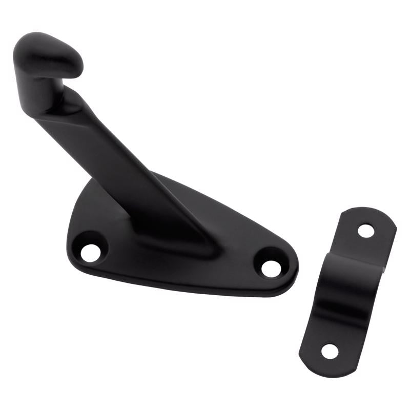 Emery Jensen handrail brackets 1.42-inch black metal wall-mounted support for stair handrails and railings.