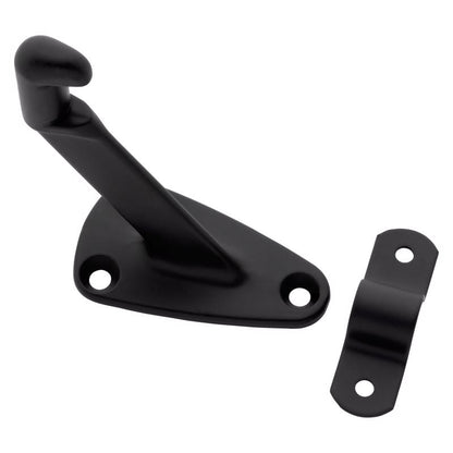 Emery Jensen handrail brackets 1.42-inch black metal wall-mounted support for stair handrails and railings.