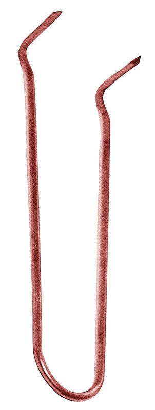 Emery Jensen HANGR HOOK PIPE 1/2x6 for hanging pipes, black metal hanger with curved design, suitable for plumbing and construction.