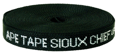 Emery Jensen pipe strap 5/8x25ft used for securing pipes, shown in a close-up of the metal strap with hook and loop.