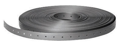 Poly strap pipe hanger by Emery Jensen, 100-foot length, used for securing pipes in construction and plumbing applications.
