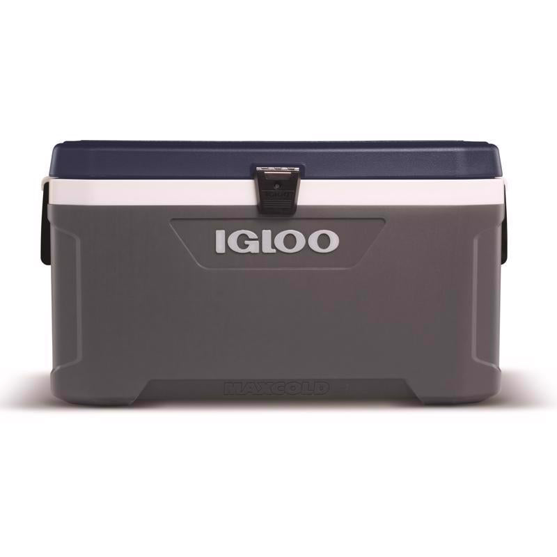Gray Emery Jensen 70QT hard-sided cooler with sturdy construction and secure lid for keeping food and drinks cold.