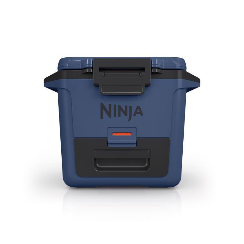 Emery Jensen hard-sided cooler in blue, 30-quart size, with sturdy construction and secure lid for outdoor cooling needs.