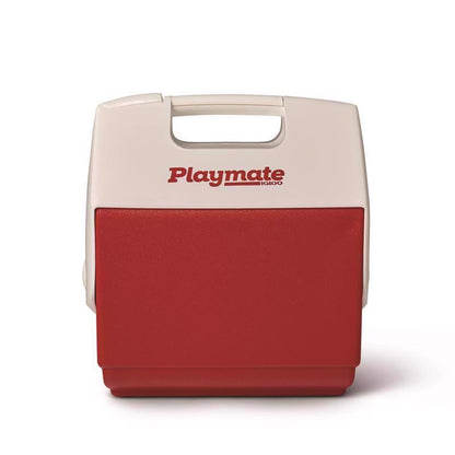 Emery Jensen Playmate Pal 9-Can hard-sided cooler with durable exterior and secure lid for portable cooling.