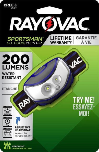 Emery Jensen LED head lamp mounted on a sportsman's head, providing bright hands-free lighting for outdoor activities.