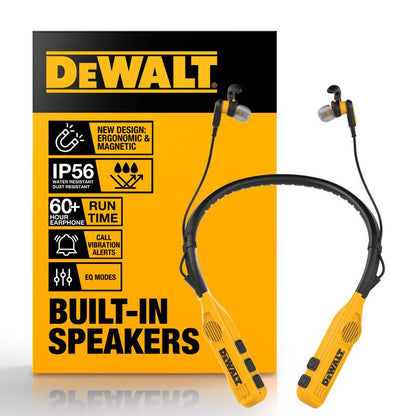 Emery Jensen DEW NCKBND pair of headphones, black earphones with inline microphone, designed for portable listening.