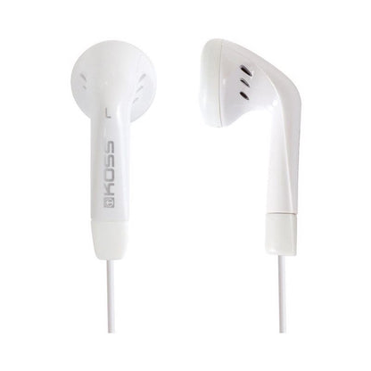 White Emery Jensen on-ear earbud headphones with cushioned ear pads and adjustable headband, shown from the front view.