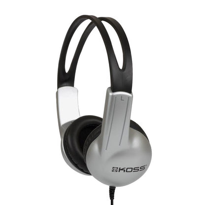 On-ear Emery Jensen UR10 headphones with black and silver design, showing the ear cups and headband in a close-up image.