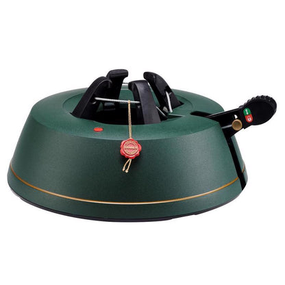Emery Jensen heavy-duty Krinner small tree stand with sturdy base and adjustable screws for secure Christmas tree support.