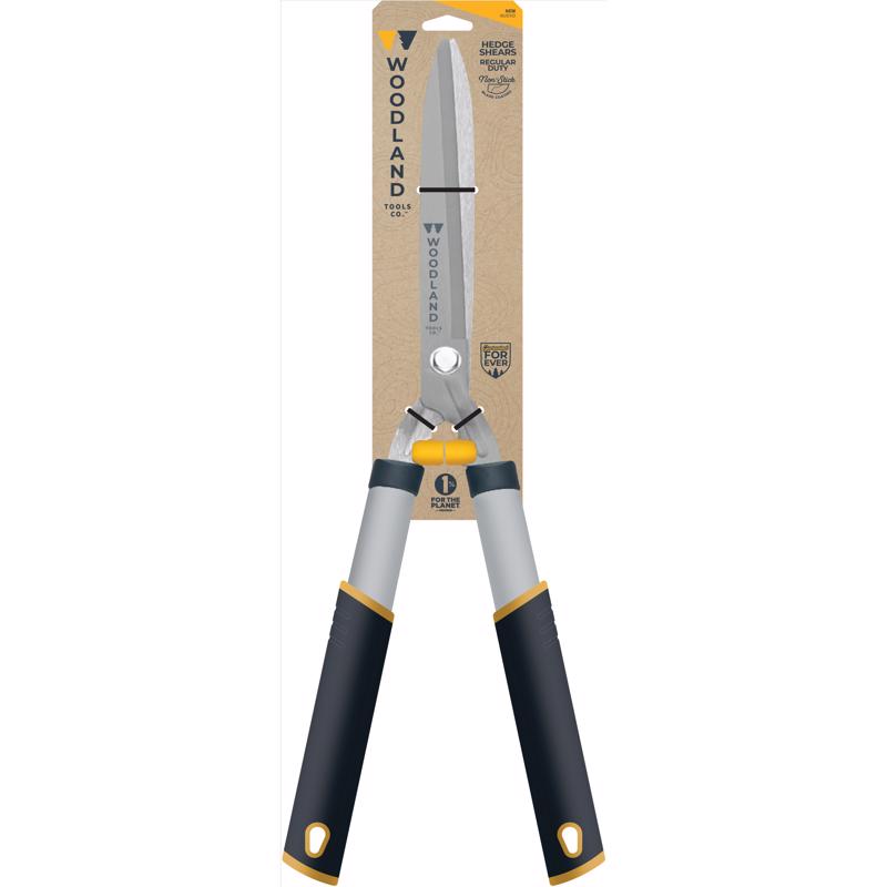 Emery Jensen hedge shear 22-inch hedge shears with black handles for trimming and shaping hedges and shrubs.