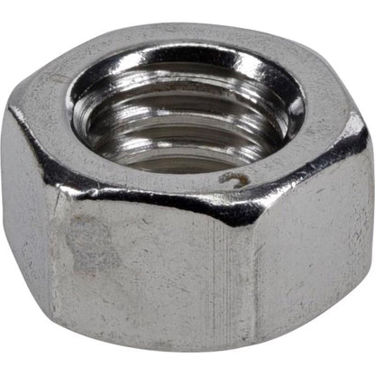 Emery Jensen stainless steel 3/8-inch hex nuts, BX100, showing close-up of threaded hexagonal nuts for fastening applications.