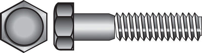 Emery Jensen Grade 2 zinc-plated hex bolt 1/2 inch by 9 inches, showing the threaded shank and hex head for fastening applications.