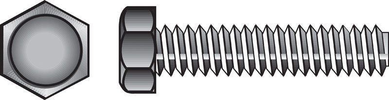 Hex grade 2 tap bolt, 5/16x3 inches, Emery Jensen brand, shown in a close-up image of the bolt with threading details.