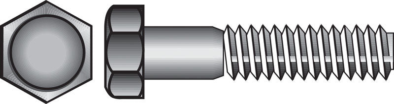 Hex grade 2 USS Z bolt from Emery Jensen, 1/2 inch by 5 1/2 inch zinc-plated steel bolt on white background.