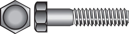 Hex grade 2 USS Z bolt from Emery Jensen, 1/2 inch by 5 1/2 inch zinc-plated steel bolt on white background.