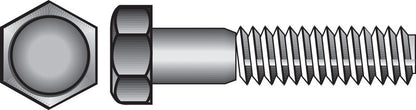 Emery Jensen HEX Grade 2 USS Z bolt, 1/2 inch by 5 inch, showing the galvanized zinc finish and hex head design.
