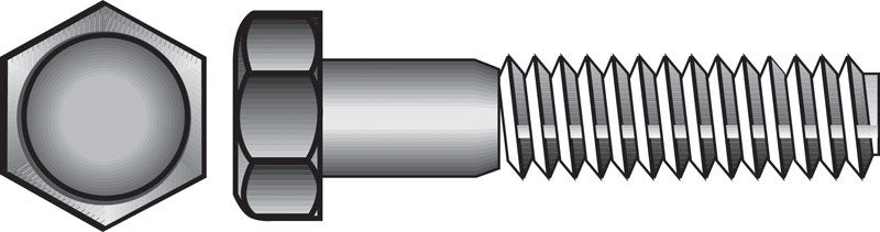 Hex Grade 2 USS Z bolts by Emery Jensen, 1/4 inch by 1/2 inch zinc-plated steel fasteners.