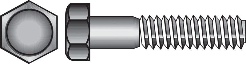 Emery Jensen HEX Grade 2 USS Z bolt, 1/4 inch by 4 inches, showing the hex head and threaded shank.