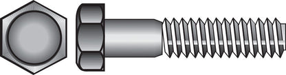 Emery Jensen HEX Grade 2 USS Z bolt, 1/4 inch by 5 inches, showing the zinc-coated steel construction and hex head design.