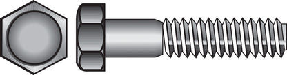 Emery Jensen HEX Grade 2 USS Z bolt, 7/16 inch by 7 inch, with a zinc finish, shown in close-up on a white background.