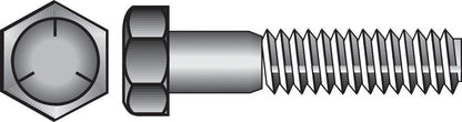 Emery Jensen HEX Grade 5 Coarse USS HX CP hex bolt, 1/4 inch by 1 inch, showing the coarse threaded surface and hex head.