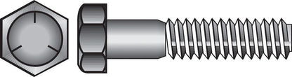 Emery Jensen Hex Grade 5 Coarse bolt, 1/4 inch by 4 inches, showing the threaded hex head and smooth shank profile.