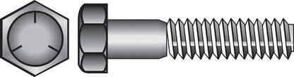 Emery Jensen USS HX CP Grade 5 Coarse Hex Bolt 3/8x4 1/2 inch showing the threaded head and hex shape for industrial use