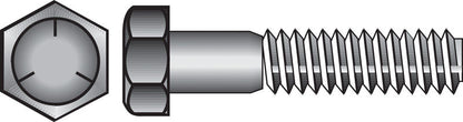 Emery Jensen Grade 5 Coarse Hex Bolt, 3/8 inch diameter by 5 inches long, shown in close-up with threading and hex head.