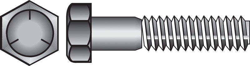 Emery Jensen USS HX CP Grade 5 Coarse hex bolt, 5/16 inch by 1/2 inch, showing the textured coarse threading and hex head.