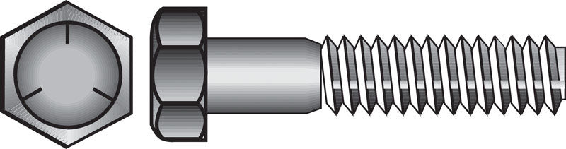 Emery Jensen HEX Grade 5 Coarse bolt in 5/8x2 1/2 size, with a hex head and coarse threading, suitable for heavy-duty applications.