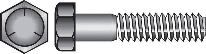 Emery Jensen HEX Grade 5 Coarse bolt, 5/8 inch by 4 inches, featuring a hex head and coarse threading for heavy-duty fastening.