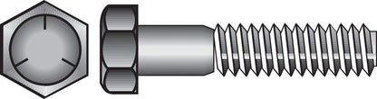 Emery Jensen hex grade 5 coarse bolt, 7/16 inch diameter and 1 inch length, with a threaded coarse finish, on a white background.