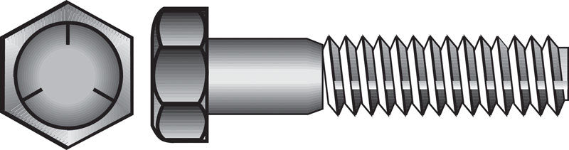 Emery Jensen Grade 5 coarse hex bolt, 7/16 inch diameter and 1.5 inches long, with a coarse thread for heavy-duty fastening.