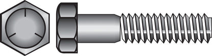 Emery Jensen Grade 5 coarse hex bolt, 7/16 inch diameter and 1-1/4 inch length, shown in this detailed product image.
