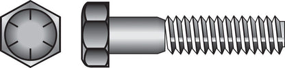 Emery Jensen HEX Grade 8 Coarse bolt with 1/2 inch diameter and 1 inch length, showing the threaded metal surface.