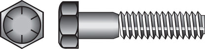 Emery Jensen HEX Grade 8 Coarse bolt with 3/8 inch diameter and 1 1/2 inch length, shown in a close-up image.