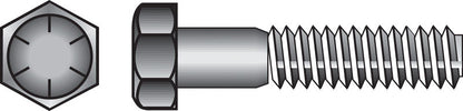 Emery Jensen HEX Grade 8 Coarse bolt with 5/16 inch diameter and 1 1/2 inch length, showing the textured coarse threading.