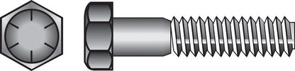 Hex grade 8 coarse bolt by Emery Jensen, 5/16 inch diameter and 3/4 inch length, showing a close-up of the threaded head.