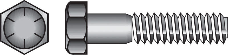 Emery Jensen HEX Grade 8 Coarse bolt with 7/16 inch diameter and 1 inch length, showing the threaded hex head.