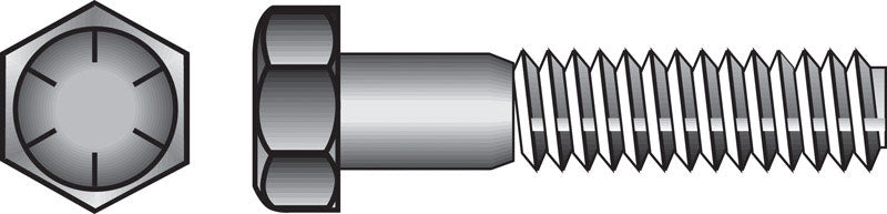 Emery Jensen HEX Grade 8 Coarse bolt, 7/16 inch diameter and 3 1/2 inches long, shown in a close-up image.