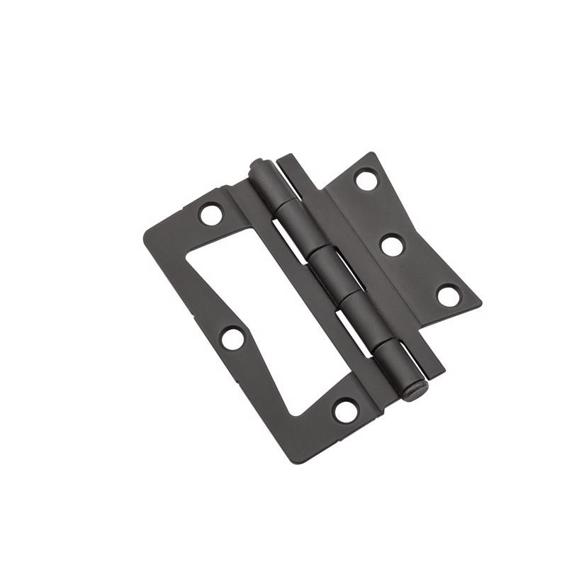 Emery Jensen 3-1/2-inch ORB door hinge showing a durable metal hinge with an oil-rubbed bronze finish and mounting plates.