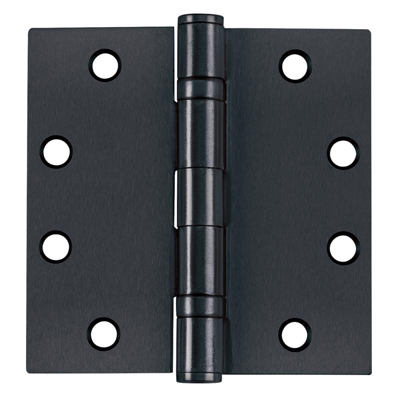 Emery Jensen DOR Hing BB square black hinge, 4.5-inch size, metal construction for cabinet or door applications.