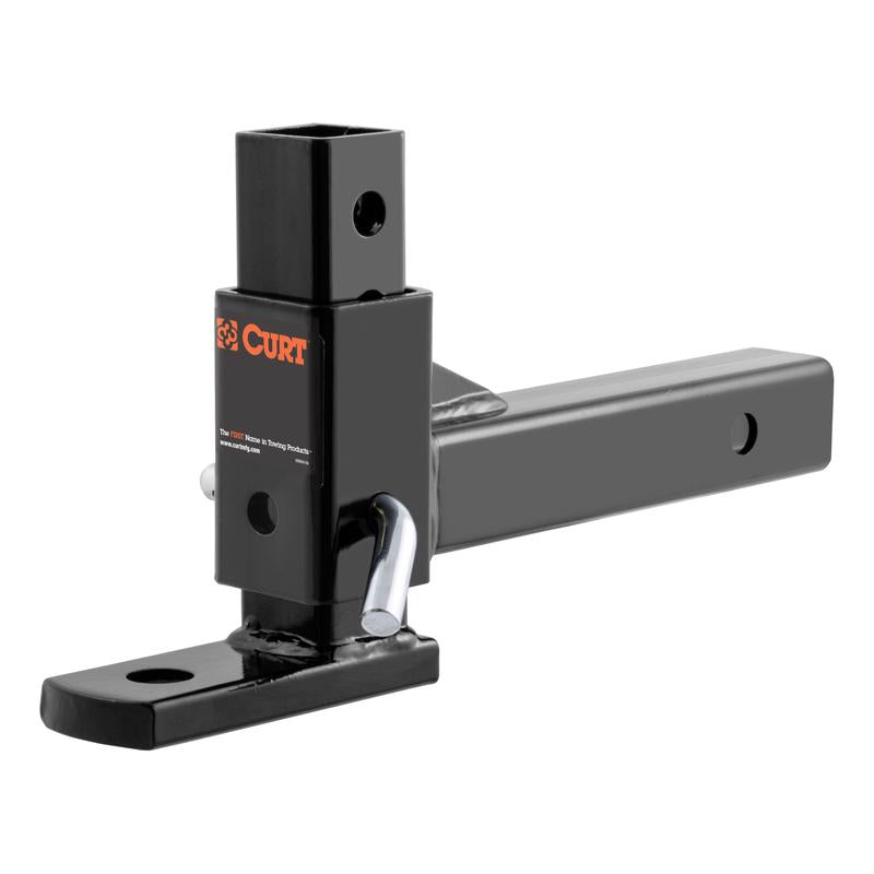 Adjustable 12.5-inch hitch ball mount from Emery Jensen for towing, featuring a sturdy metal construction and secure ball attachment.