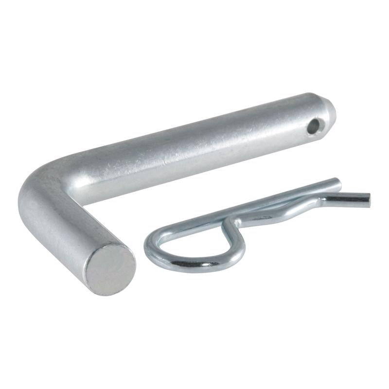 Emery Jensen hitch pin and clip in silver for hitch ball towing accessories, securely fastening trailer components.
